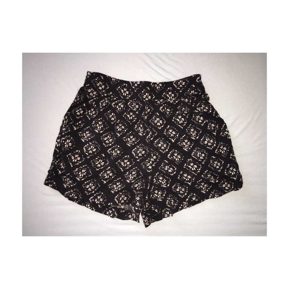 Flowy High Waisted Floral Print Shorts